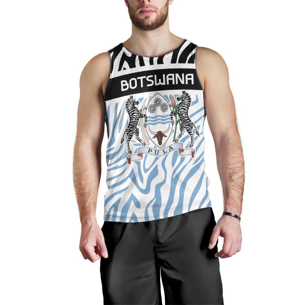 Botswana Personalized Men Tank Top Zebra Skins Pattern - Wonder Print Shop