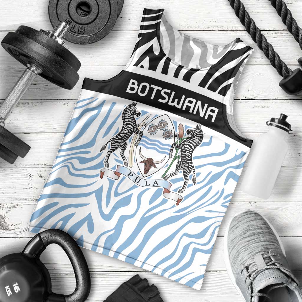 Botswana Personalized Men Tank Top Zebra Skins Pattern - Wonder Print Shop