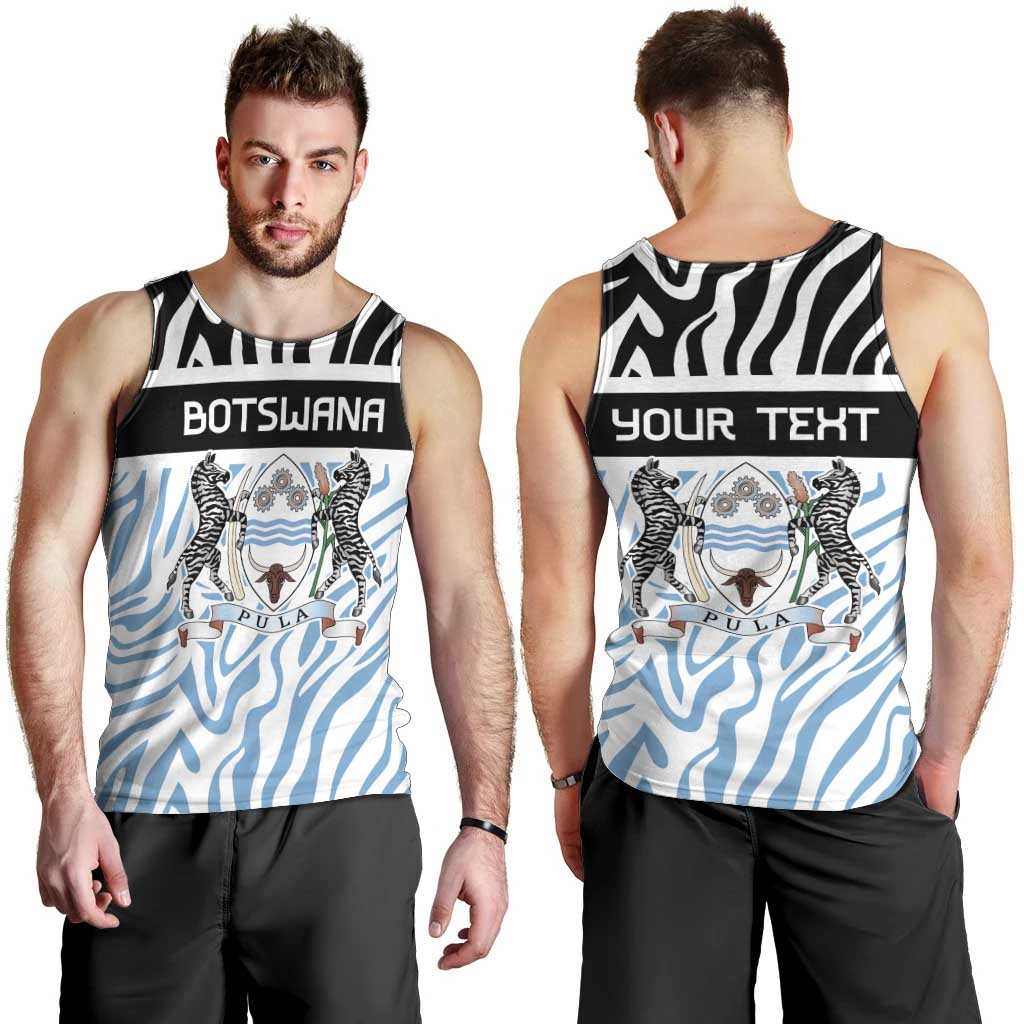 Botswana Personalized Men Tank Top Zebra Skins Pattern - Wonder Print Shop