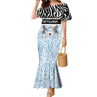 Botswana Personalized Mermaid Dress Zebra Skins Pattern - Wonder Print Shop