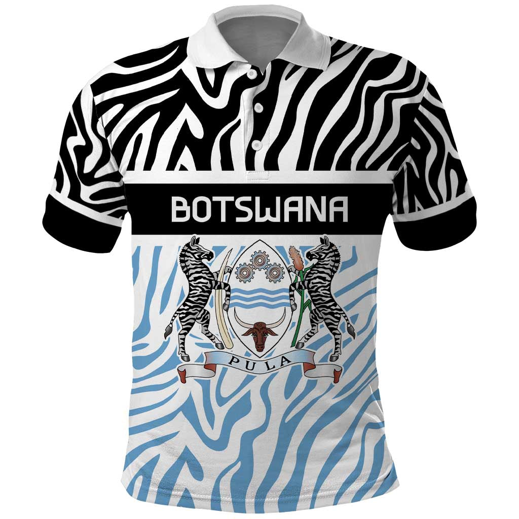 Botswana Personalized Polo Shirt Zebra Skins Pattern - Wonder Print Shop