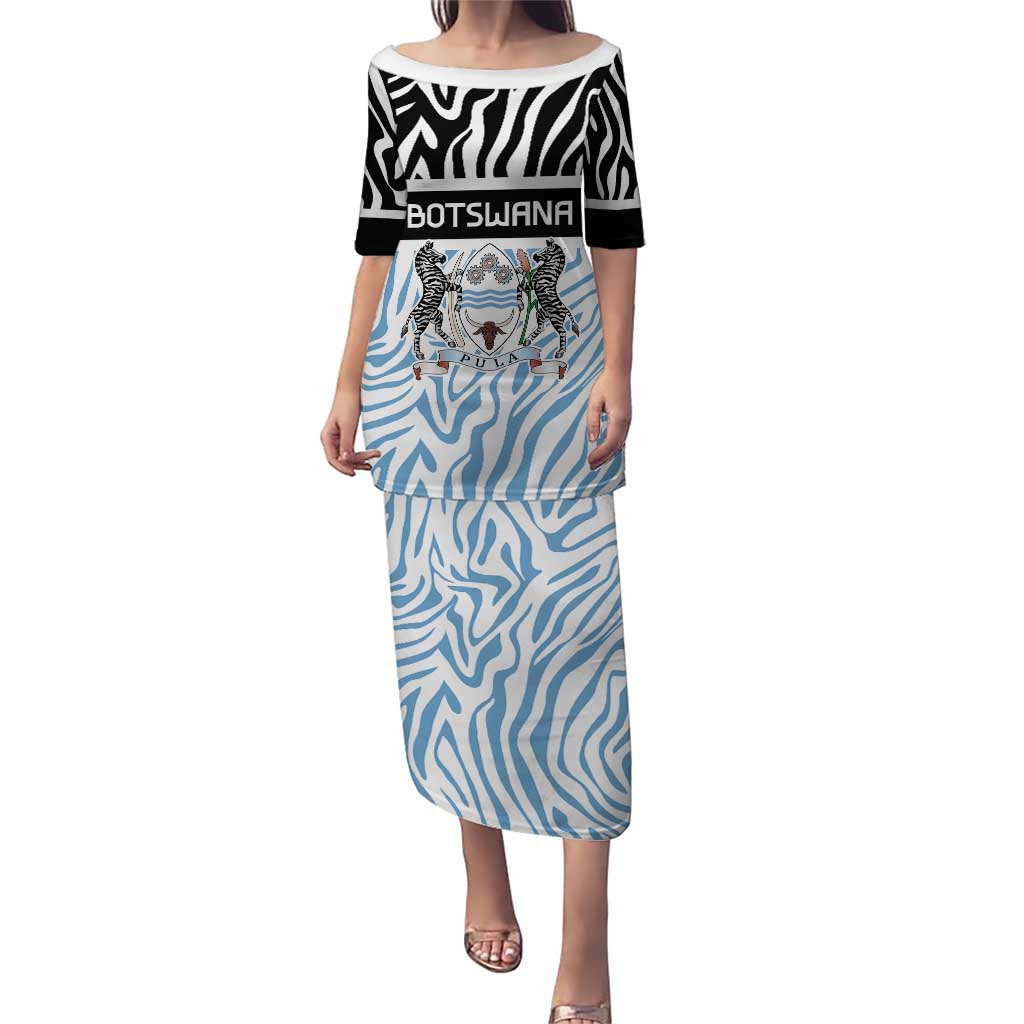 Botswana Personalized Puletasi Zebra Skins Pattern - Wonder Print Shop