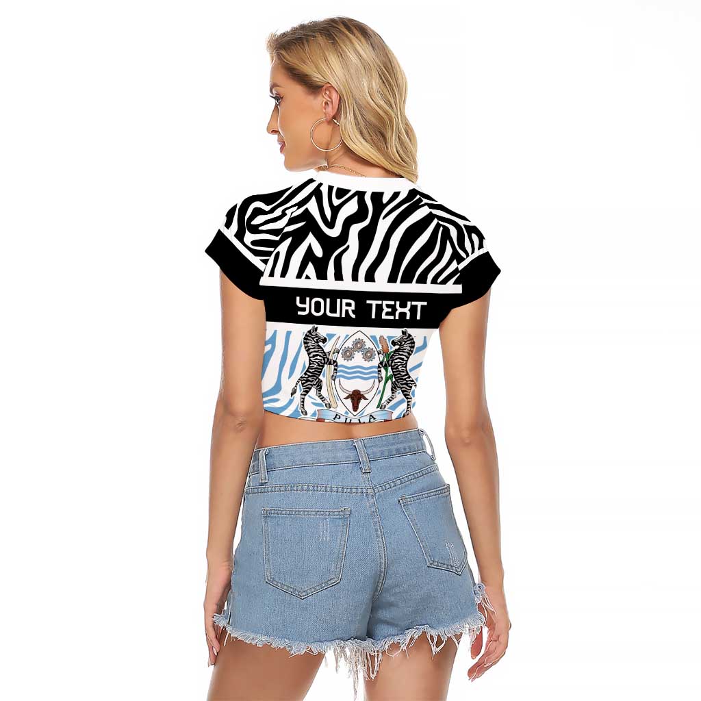 Botswana Personalized Raglan Cropped T Shirt Zebra Skins Pattern - Wonder Print Shop
