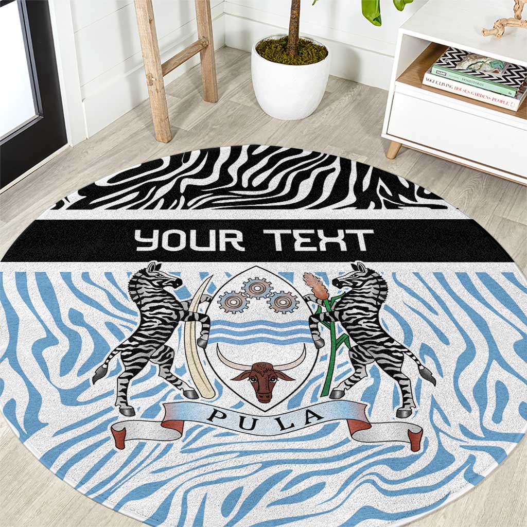 Botswana Personalized Round Carpet Zebra Skins Pattern - Wonder Print Shop