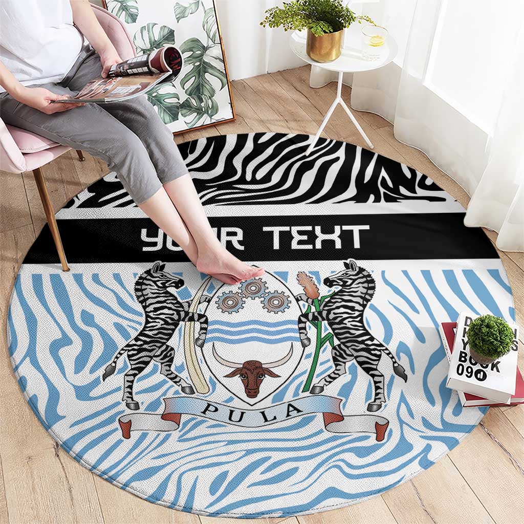 Botswana Personalized Round Carpet Zebra Skins Pattern - Wonder Print Shop
