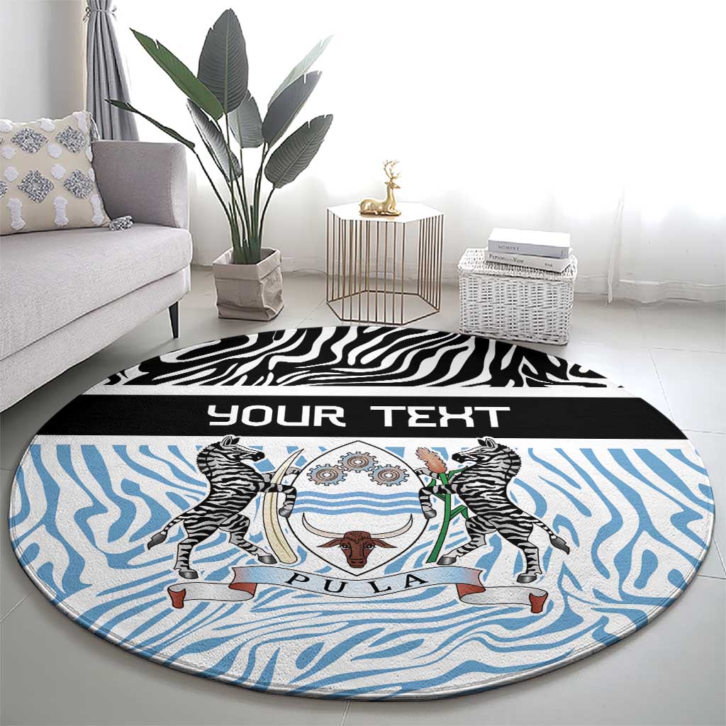 Botswana Personalized Round Carpet Zebra Skins Pattern - Wonder Print Shop