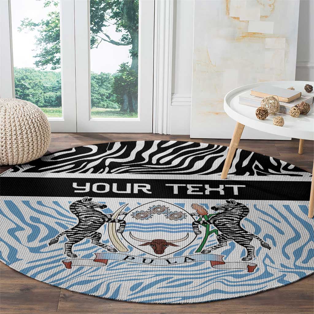 Botswana Personalized Round Carpet Zebra Skins Pattern - Wonder Print Shop