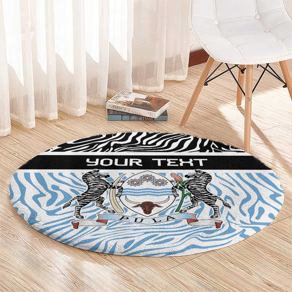 Botswana Personalized Round Carpet Zebra Skins Pattern - Wonder Print Shop