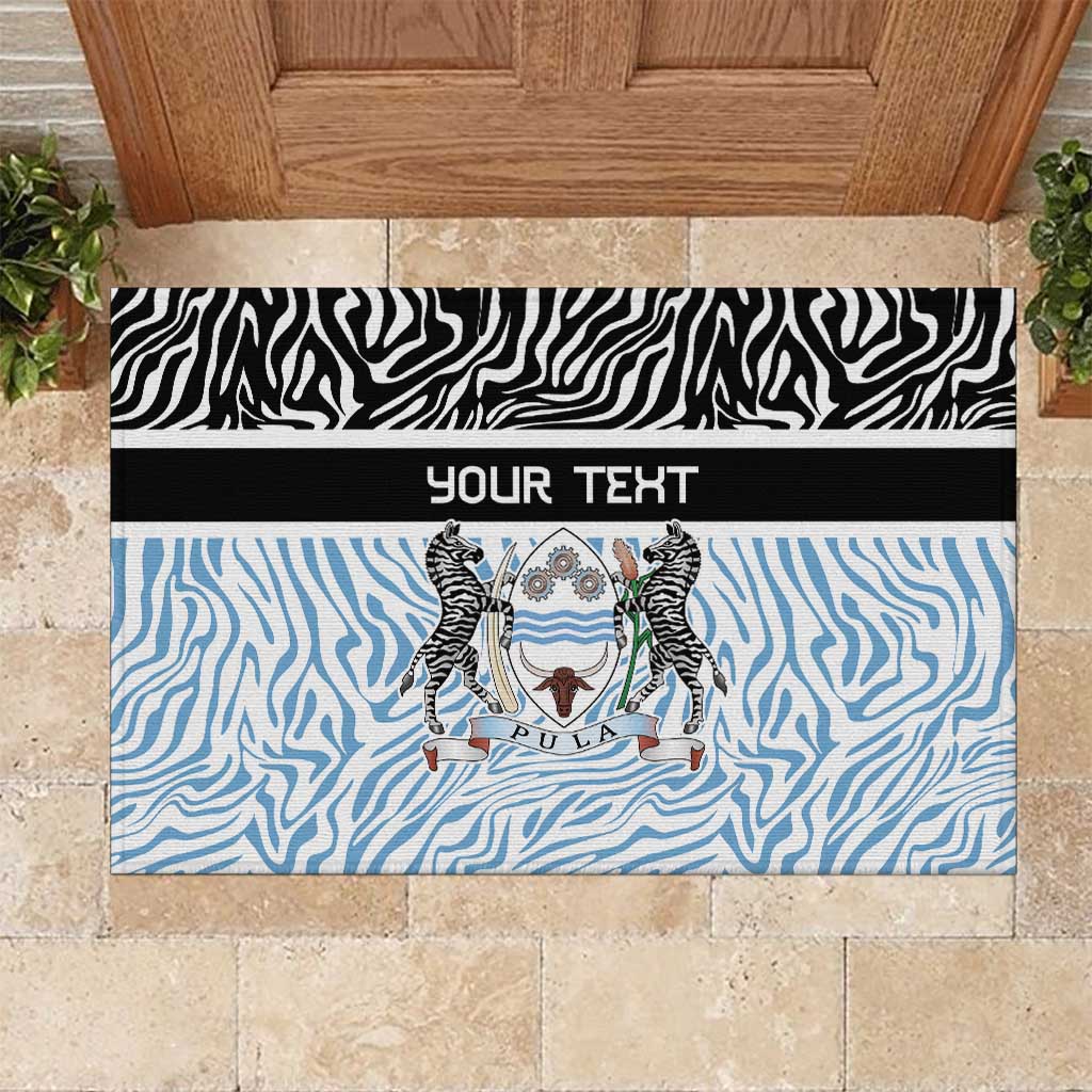 Botswana Personalized Rubber Doormat Zebra Skins Pattern - Wonder Print Shop