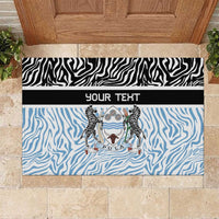 Botswana Personalized Rubber Doormat Zebra Skins Pattern - Wonder Print Shop