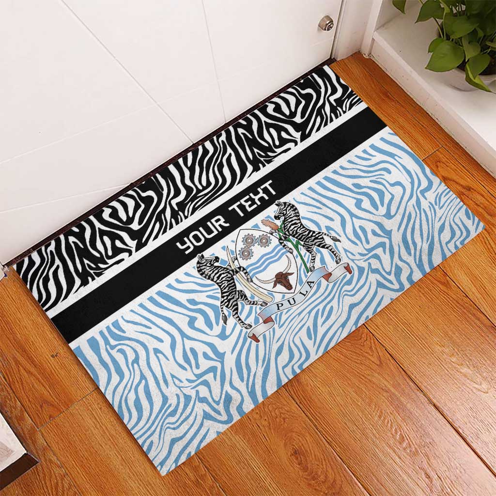 Botswana Personalized Rubber Doormat Zebra Skins Pattern - Wonder Print Shop