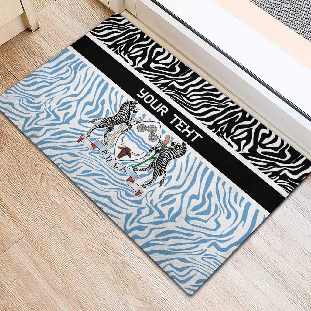 Botswana Personalized Rubber Doormat Zebra Skins Pattern - Wonder Print Shop