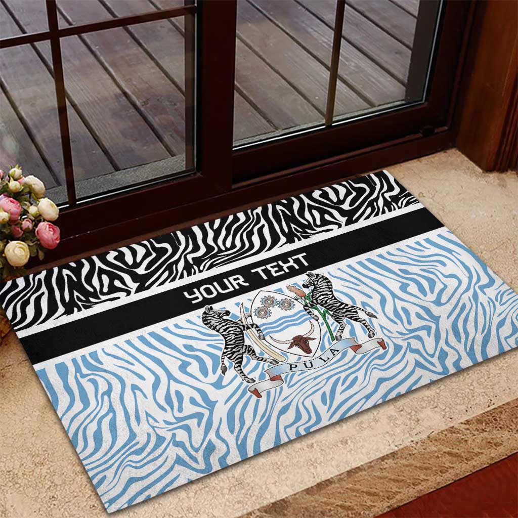 Botswana Personalized Rubber Doormat Zebra Skins Pattern - Wonder Print Shop