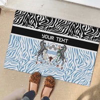 Botswana Personalized Rubber Doormat Zebra Skins Pattern - Wonder Print Shop