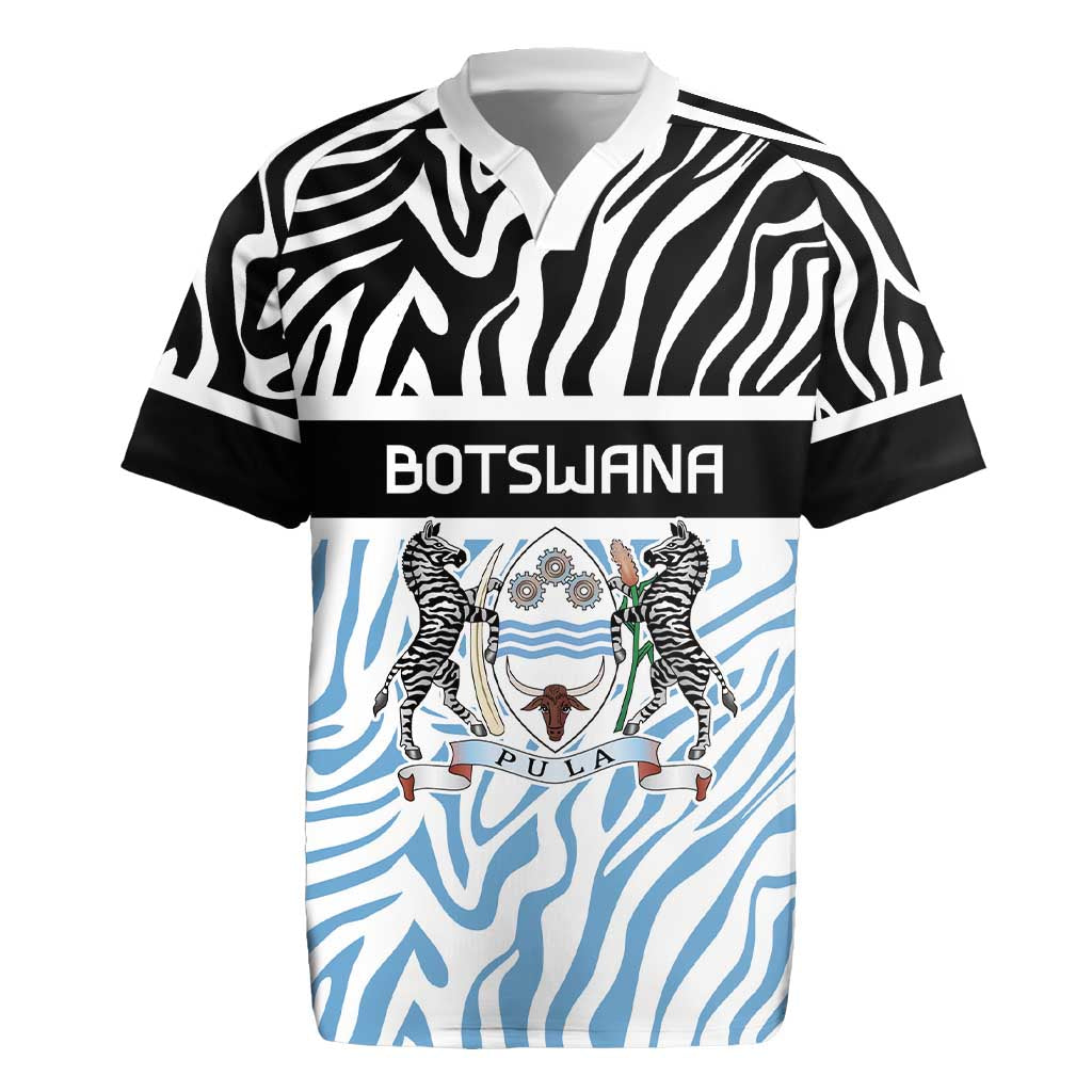 Botswana Personalized Rugby Jersey Zebra Skins Pattern - Wonder Print Shop