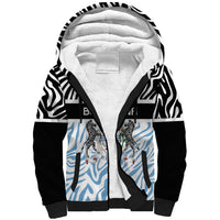Botswana Personalized Sherpa Hoodie Zebra Skins Pattern - Wonder Print Shop