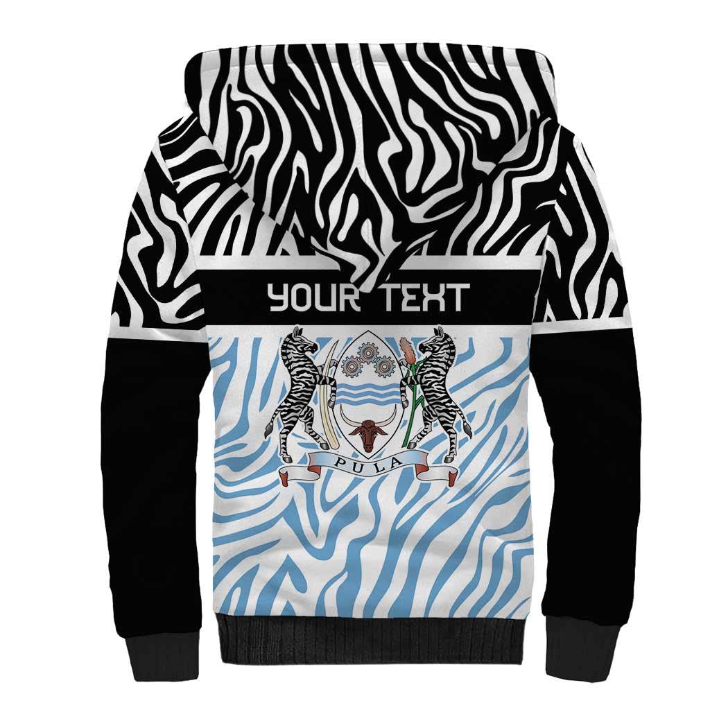 Botswana Personalized Sherpa Hoodie Zebra Skins Pattern - Wonder Print Shop