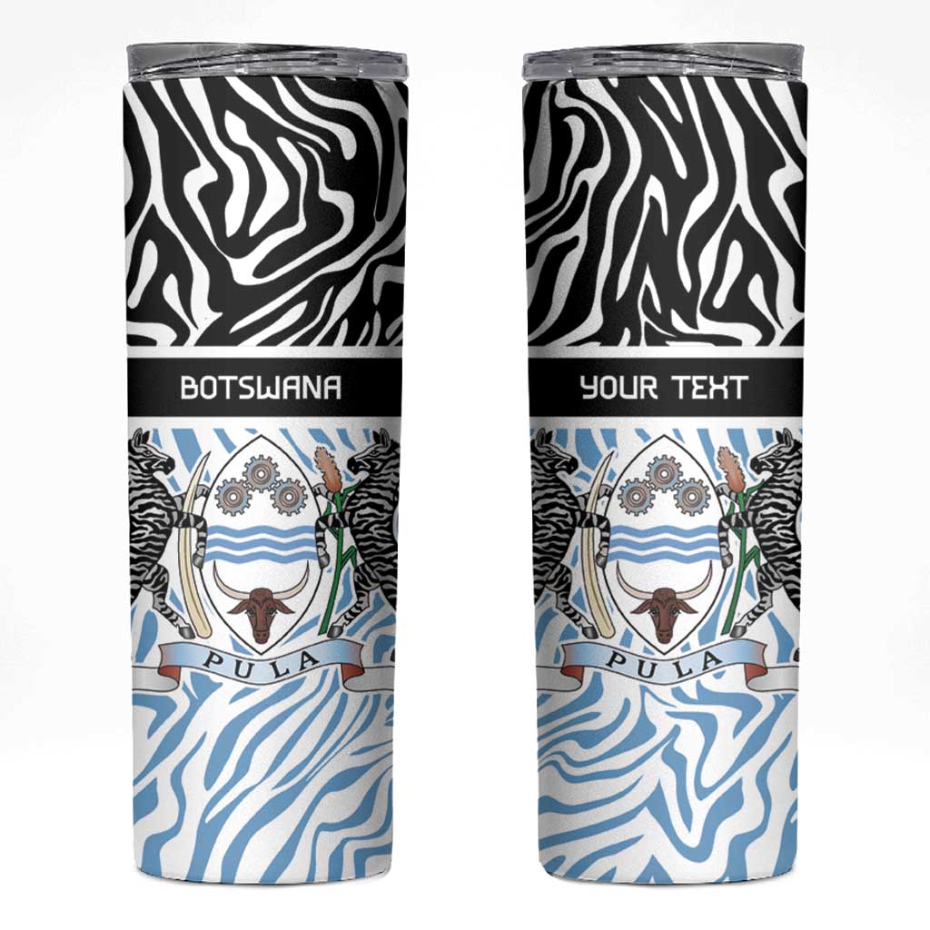 Botswana Personalized Skinny Tumbler Zebra Skins Pattern - Wonder Print Shop