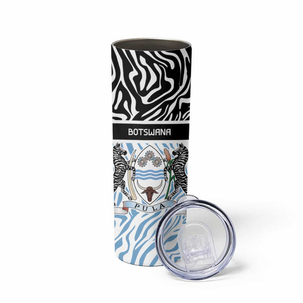 Botswana Personalized Skinny Tumbler Zebra Skins Pattern - Wonder Print Shop
