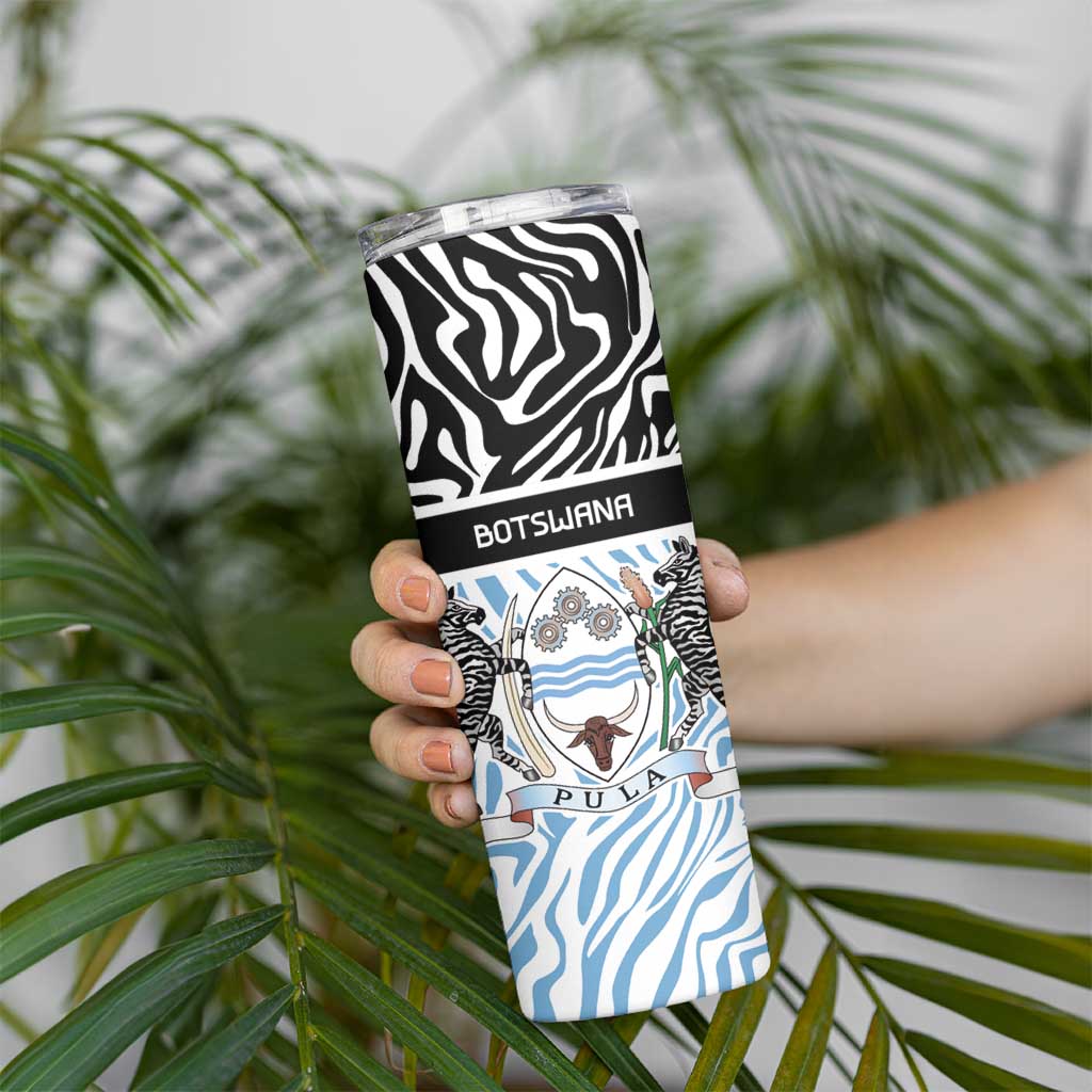 Botswana Personalized Skinny Tumbler Zebra Skins Pattern - Wonder Print Shop