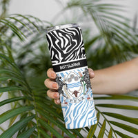 Botswana Personalized Skinny Tumbler Zebra Skins Pattern - Wonder Print Shop