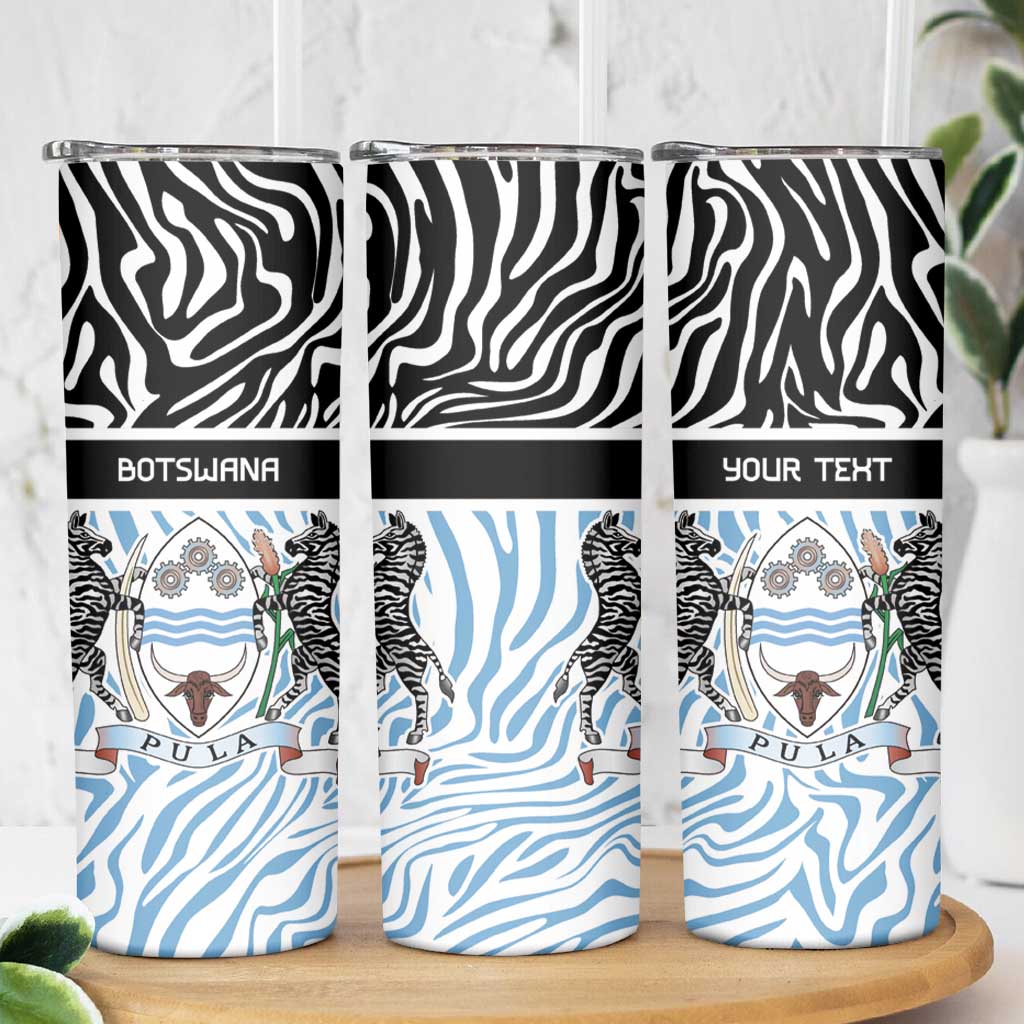 Botswana Personalized Skinny Tumbler Zebra Skins Pattern - Wonder Print Shop
