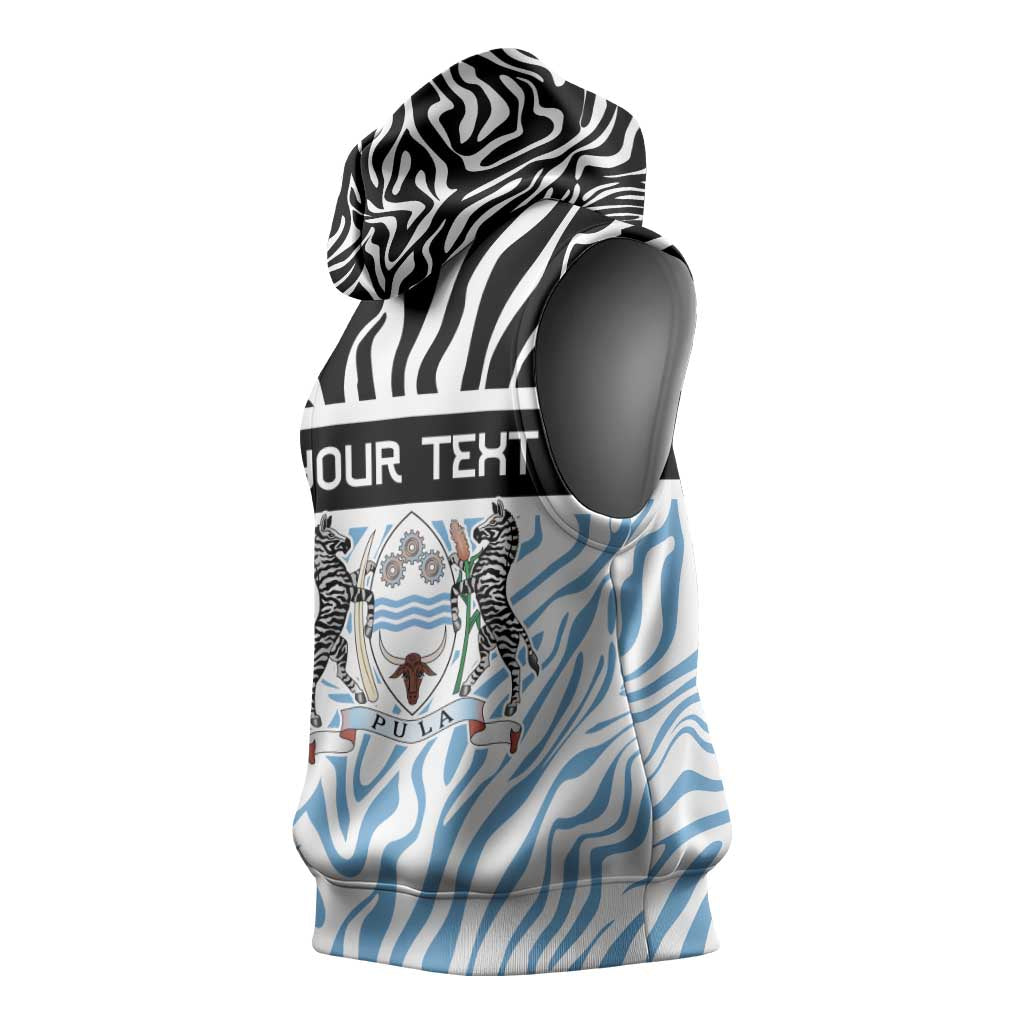 Botswana Personalized Sleeveless Hoodie Zebra Skins Pattern - Wonder Print Shop