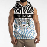 Botswana Personalized Sleeveless Hoodie Zebra Skins Pattern - Wonder Print Shop
