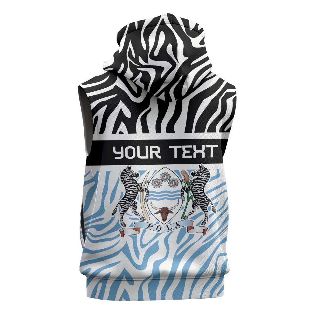 Botswana Personalized Sleeveless Zip Hoodie Zebra Skins Pattern - Wonder Print Shop