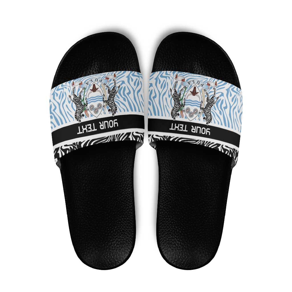 Botswana Personalized Slide Sandals Zebra Skins Pattern - Wonder Print Shop