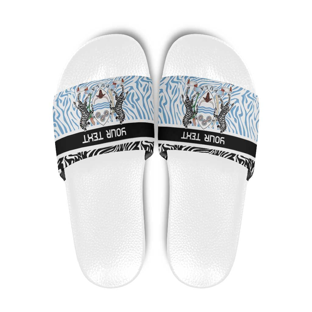 Botswana Personalized Slide Sandals Zebra Skins Pattern - Wonder Print Shop