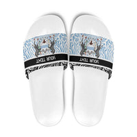 Botswana Personalized Slide Sandals Zebra Skins Pattern - Wonder Print Shop