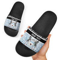 Botswana Personalized Slide Sandals Zebra Skins Pattern - Wonder Print Shop