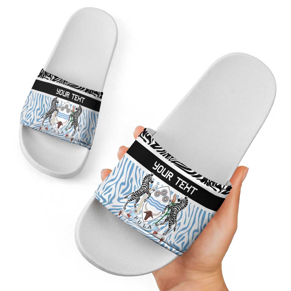 Botswana Personalized Slide Sandals Zebra Skins Pattern - Wonder Print Shop