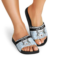 Botswana Personalized Slide Sandals Zebra Skins Pattern - Wonder Print Shop