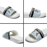Botswana Personalized Slide Sandals Zebra Skins Pattern - Wonder Print Shop
