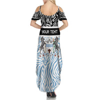Botswana Personalized Summer Maxi Dress Zebra Skins Pattern - Wonder Print Shop