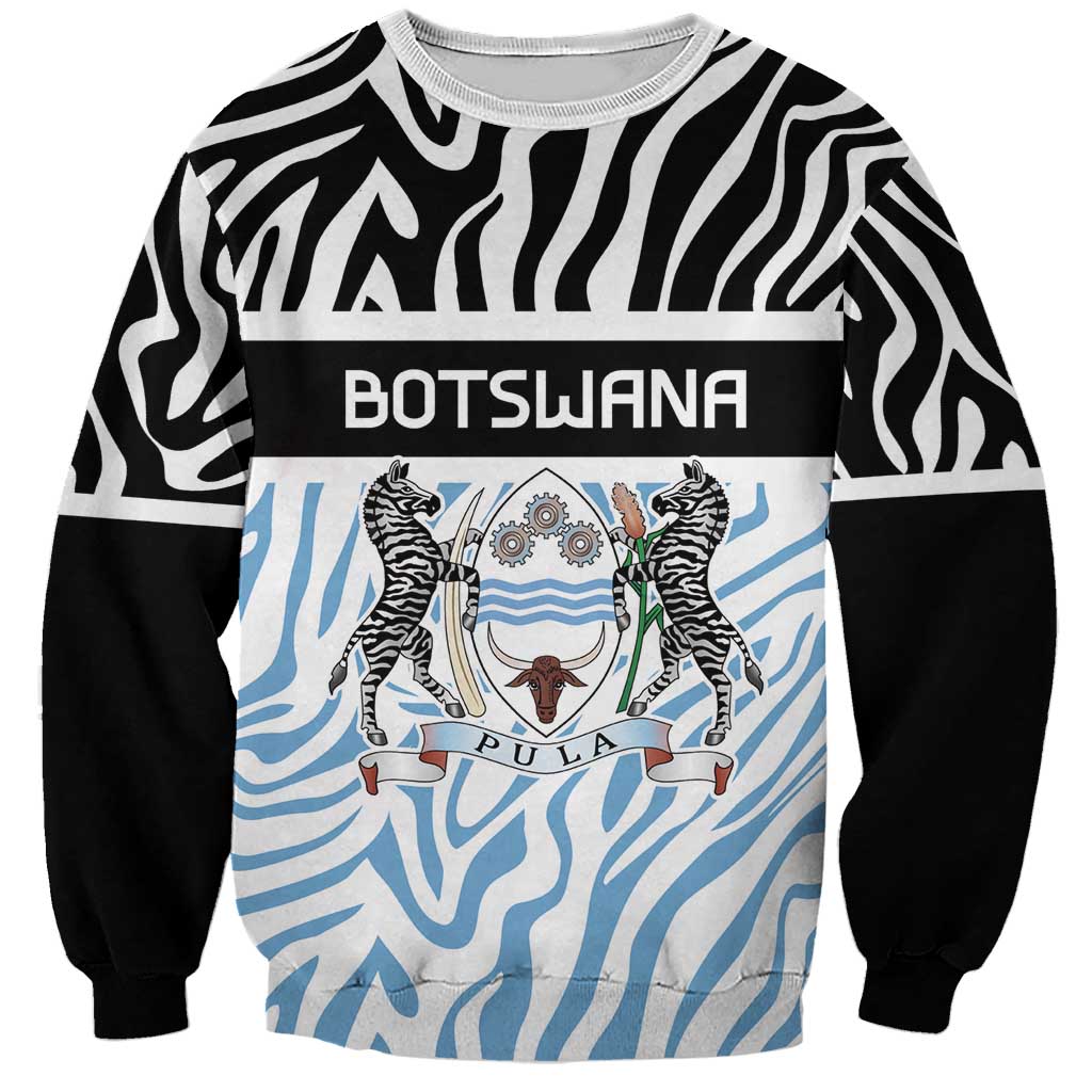 Botswana Personalized Sweatshirt Zebra Skins Pattern - Wonder Print Shop