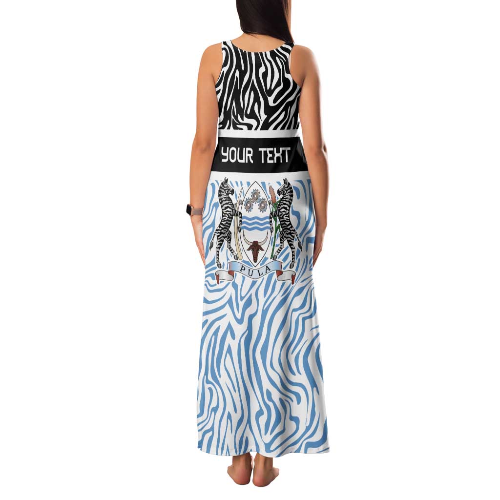 Botswana Personalized Tank Maxi Dress Zebra Skins Pattern - Wonder Print Shop