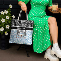 Botswana Personalized Tote Bag Zebra Skins Pattern - Wonder Print Shop