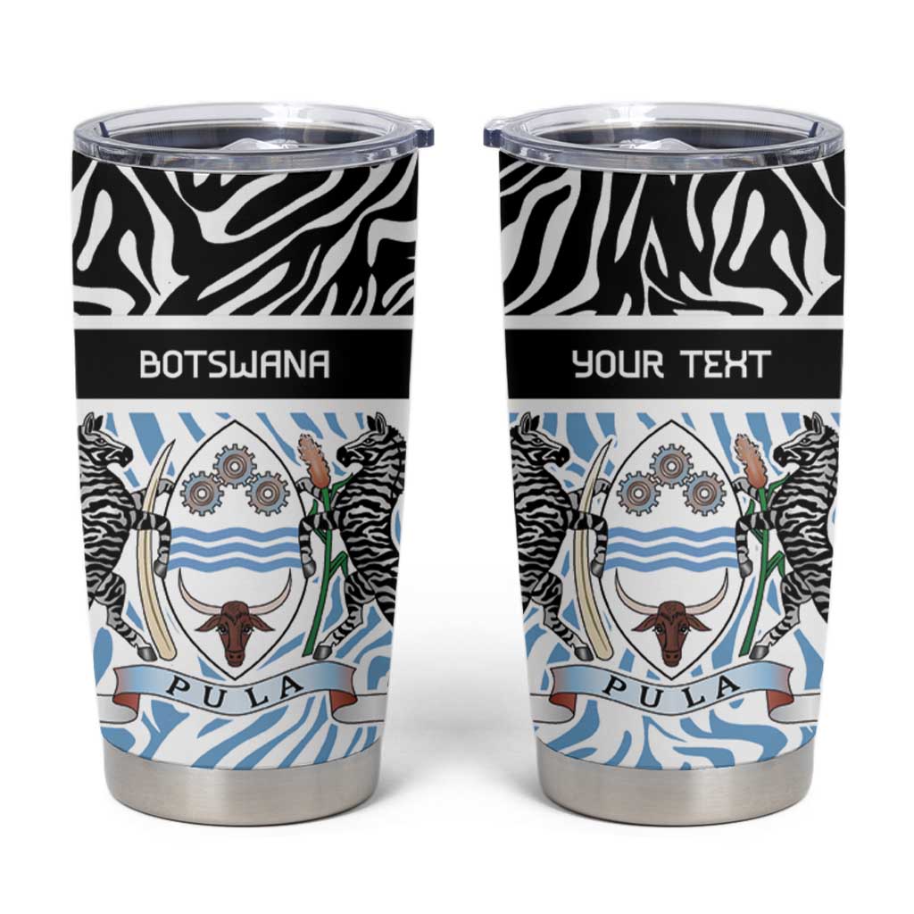 Botswana Personalized Tumbler Cup Zebra Skins Pattern - Wonder Print Shop