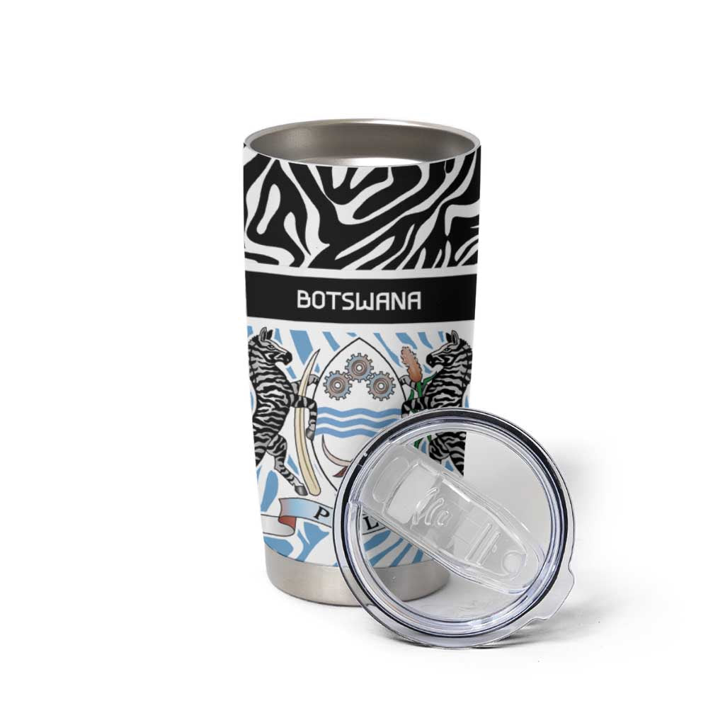 Botswana Personalized Tumbler Cup Zebra Skins Pattern - Wonder Print Shop