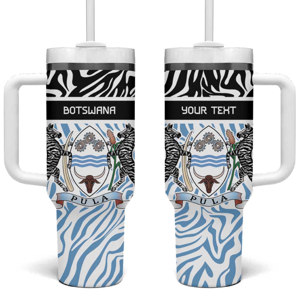 Botswana Personalized Tumbler With Handle Zebra Skins Pattern - Wonder Print Shop