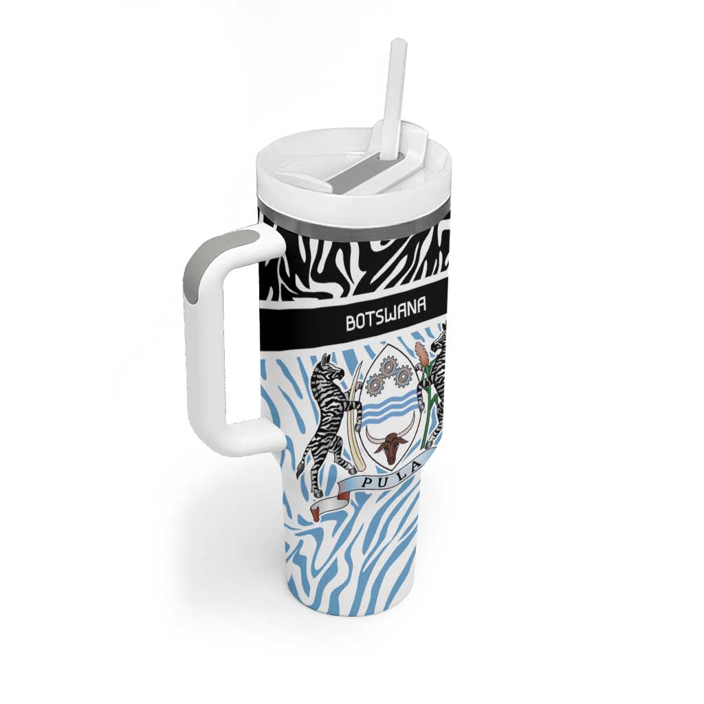 Botswana Personalized Tumbler With Handle Zebra Skins Pattern - Wonder Print Shop