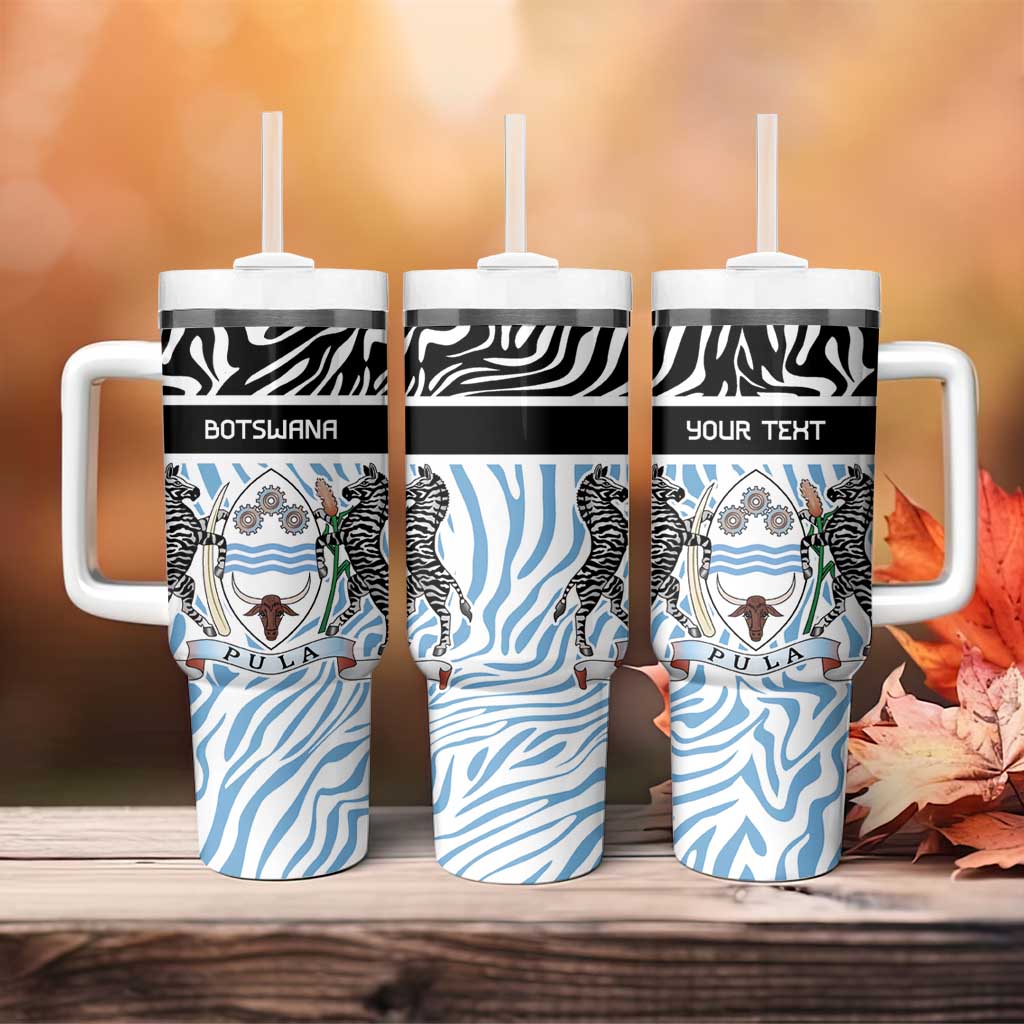 Botswana Personalized Tumbler With Handle Zebra Skins Pattern - Wonder Print Shop