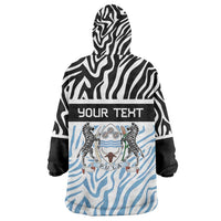 Botswana Personalized Wearable Blanket Hoodie Zebra Skins Pattern - Wonder Print Shop