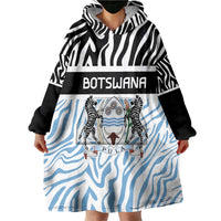 Botswana Personalized Wearable Blanket Hoodie Zebra Skins Pattern - Wonder Print Shop