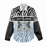 Botswana Personalized Women Casual Shirt Zebra Skins Pattern - Wonder Print Shop