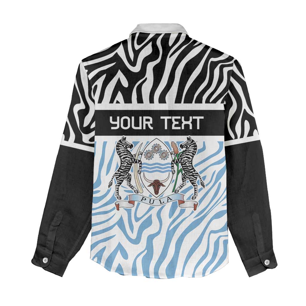 Botswana Personalized Women Casual Shirt Zebra Skins Pattern - Wonder Print Shop