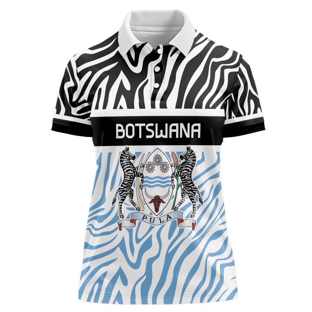 Botswana Personalized Women Polo Shirt Zebra Skins Pattern - Wonder Print Shop